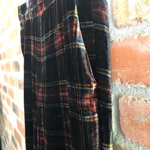 J Crew Easy Velvet Plaid Trouser 6 Elastic Waist